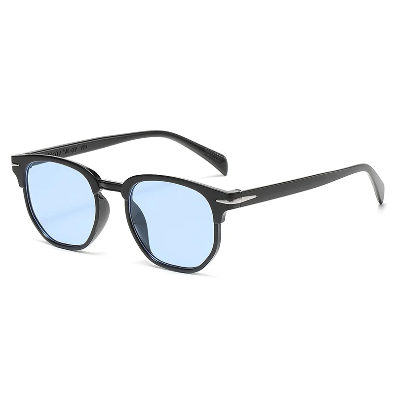 Gafas de sol Retro para hombre y mujer, lentes de sol ovaladas cuadradas populares, color negro, para conductor, espejo UV400