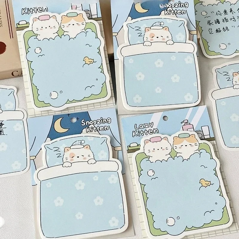 Cloud Diary Cute Cat Illustration Sticky Notes Irregular Shaped Multi - Function Memo Pad Reusable Memo Notes For School Office