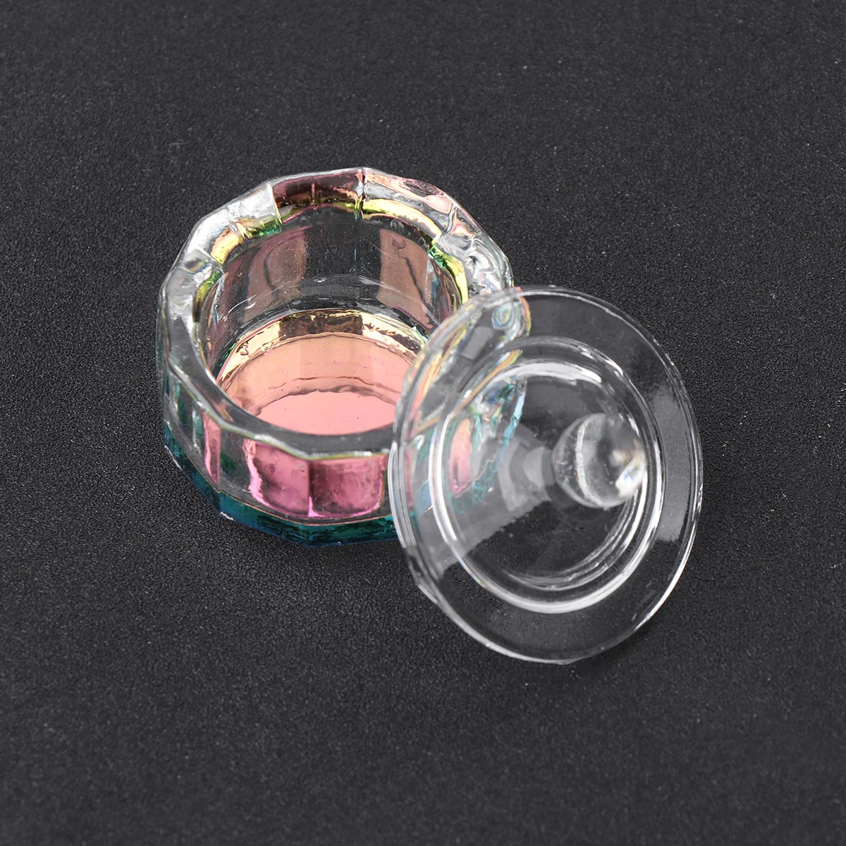 

2Pcs Nail Glass Cup Specially Designed for Nail Art Mini Octagon Container with Lid Ideal for Salon and Personal Use 12 Sides