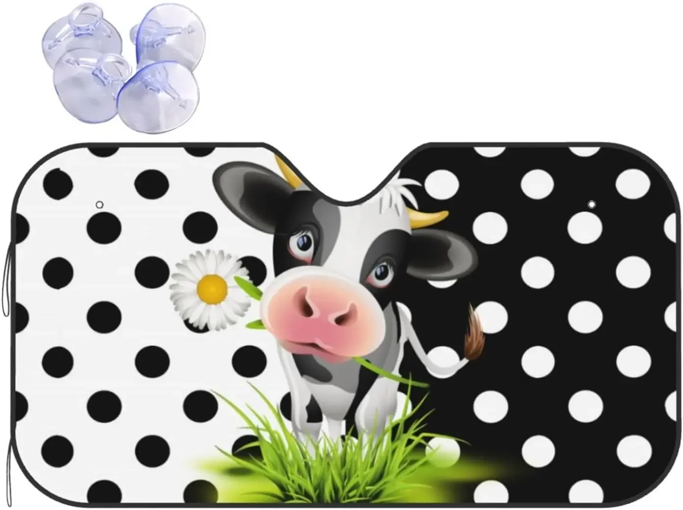 

Автомобильное солнцезащитное стекло с коровьим принтом, защита от УФ-лучей Sunsha, сохраняет прохладу вашего автомобиля, коровьим розовым принтом, солнцезащитный козырек