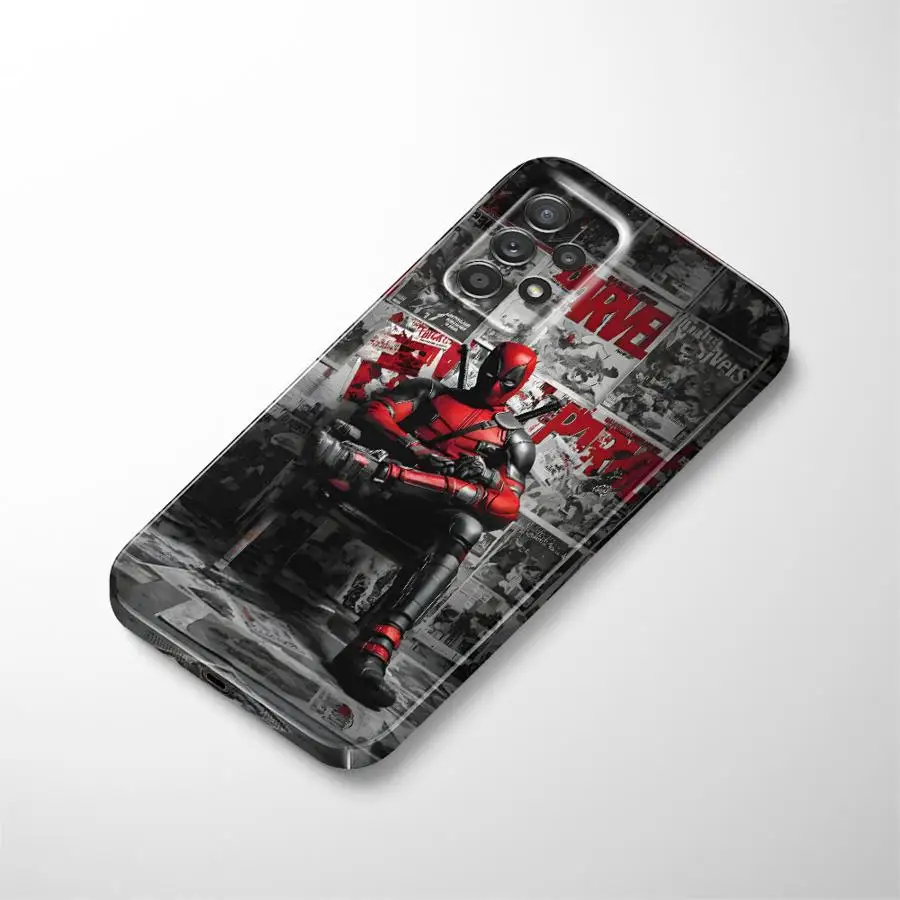 Чехол Marvel Newspaper Deadpool для Samsung Galaxy A35 A15 A14 A13 A73 A34 A31 A25 A32 A24 A23 A71 A33 Жесткий чехол для телефона
