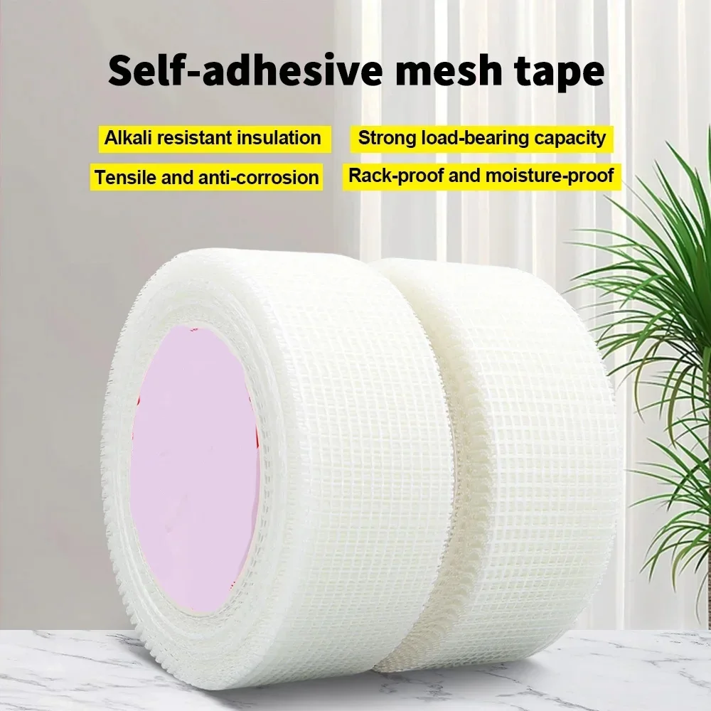 20M Glasfaser-Gitterband für Wandreparatur - Selbstklebendes Trockenbau-Fugenband, Alkaliresistent, Rissprävention, für Innenräume usw. – Detail 3