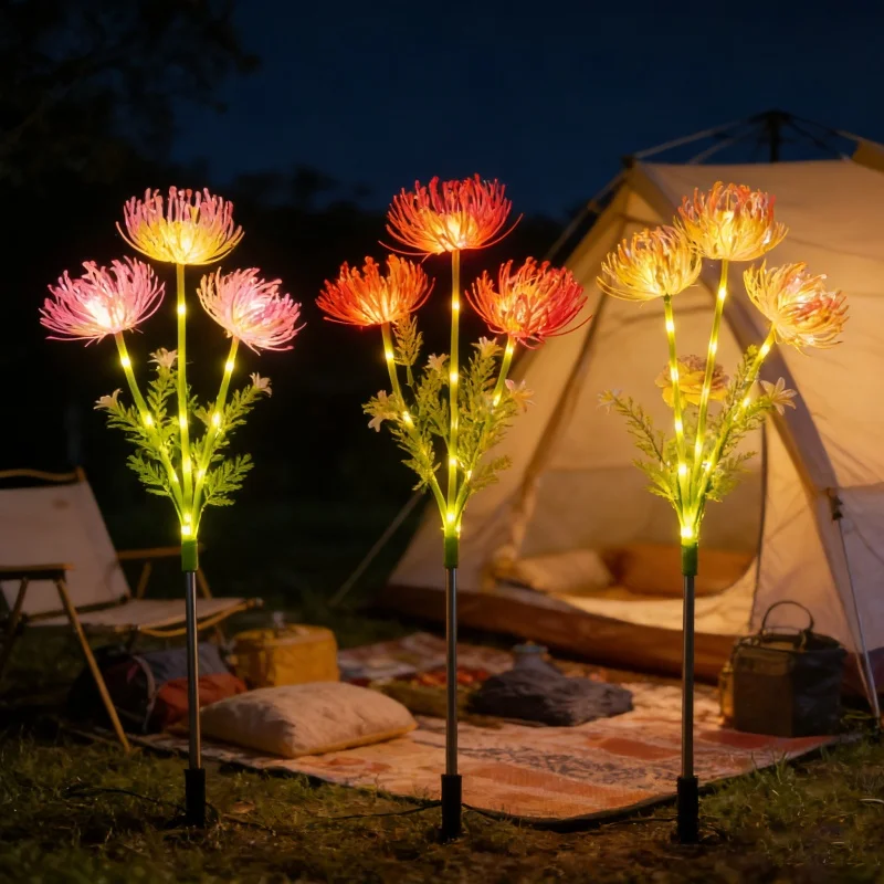 

1PC Red Pink Yellow Solar Flower Lights Outdoor Solar Garden Lighting for Garden Pathway Courtyard Christmas Home Decoartion