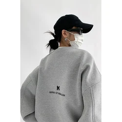 MEXZT Streetwear Letter Print Sweatshirt Women Y2K Plus Fleece Thick Oversized Pullovers Bf Harajuku Korean Loose Casual Hoodies