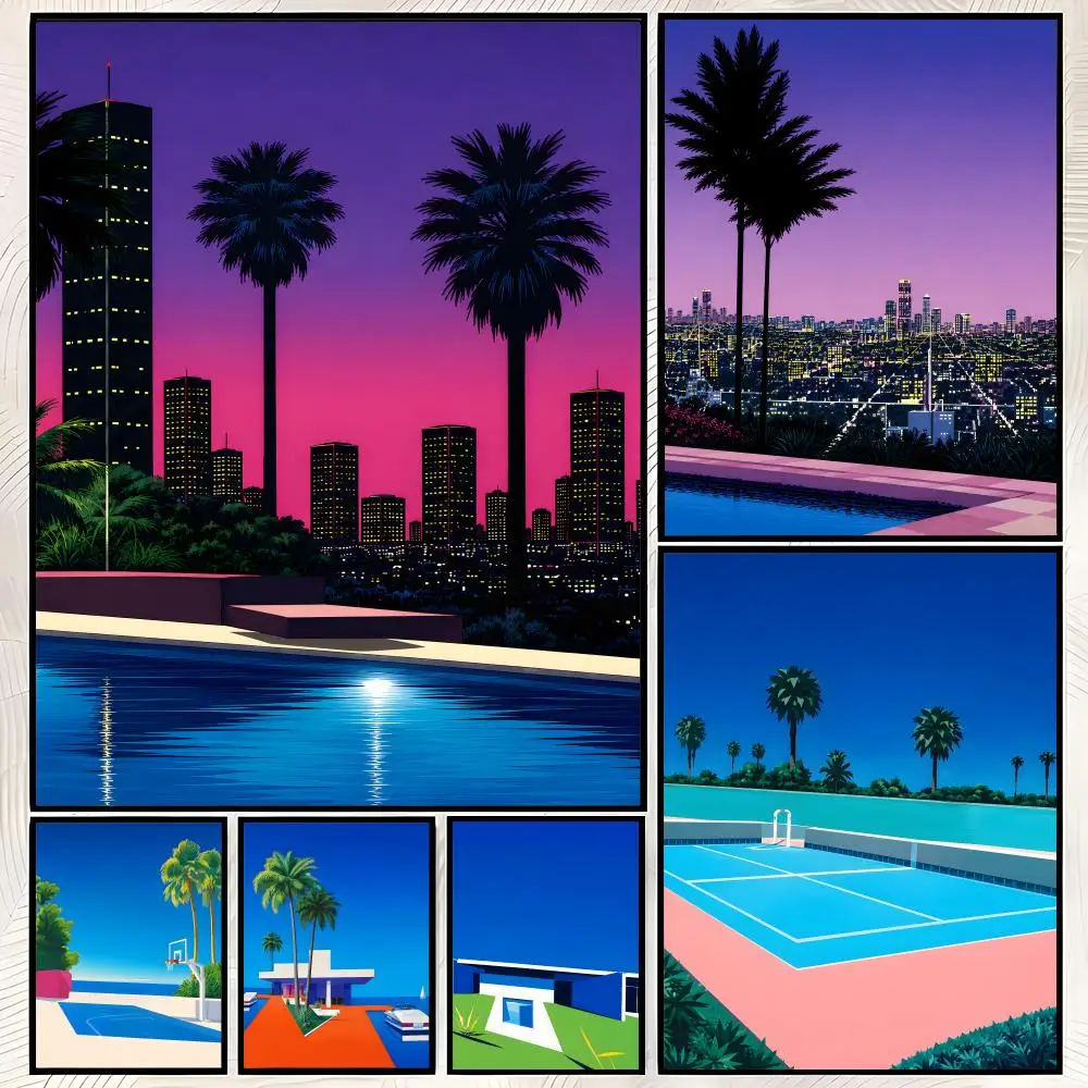 Hiroshi Nagai Artwork Painting Poster Self-Stick HD PP Paper Wall Art Poster, Waterproof Decor for Bedroom, Living Room and Home