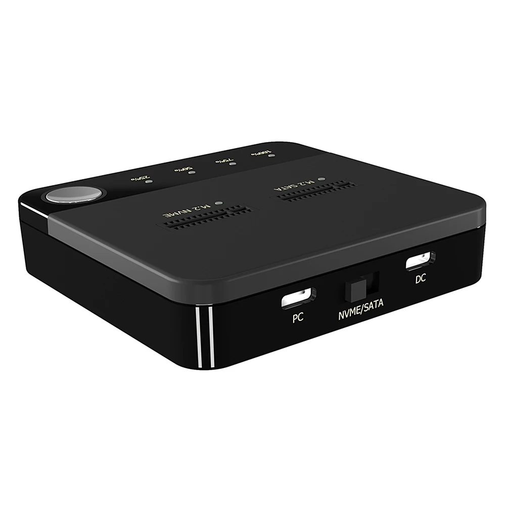 M.2 SATA/NVMe Dual-Bay Hard Drive Docking Station Clone Duplicaotr Offline Clone M.2 SSD Duplicator Data Transmission M.2 Cloner