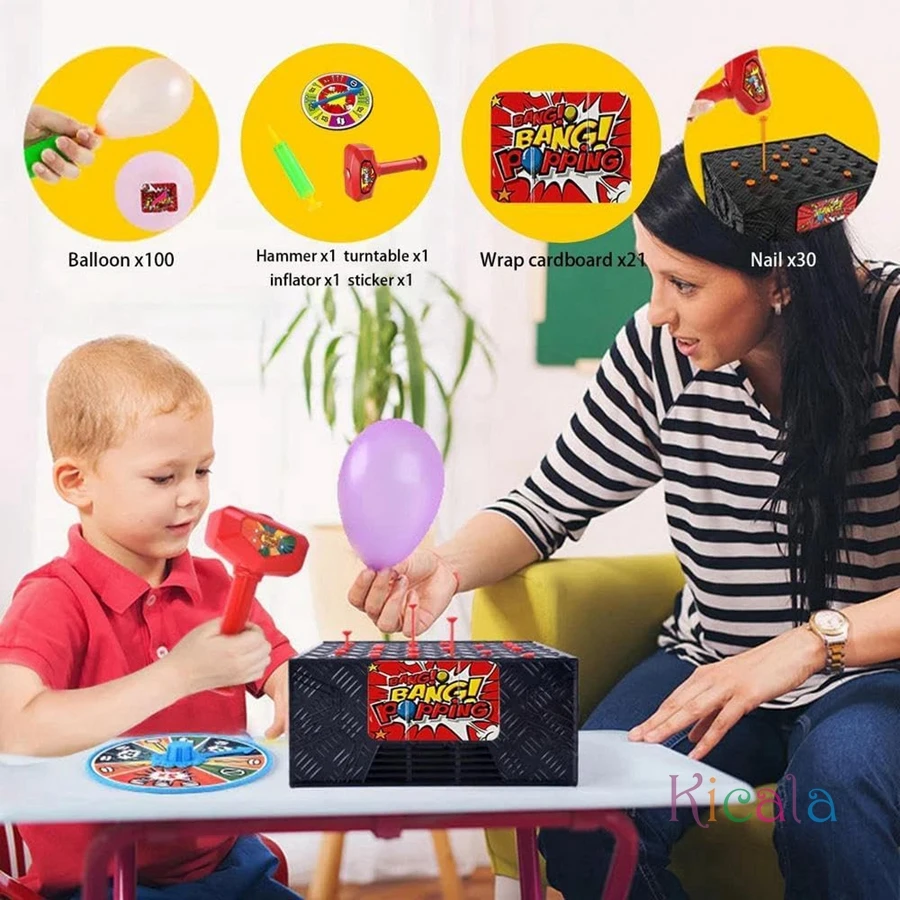 Deluxe Wack A Ballon Bordspel Familienachts Interactief Strategiespel 3-6 jaar Boeiende Solo Multiplayer-ervaring voor feestjes