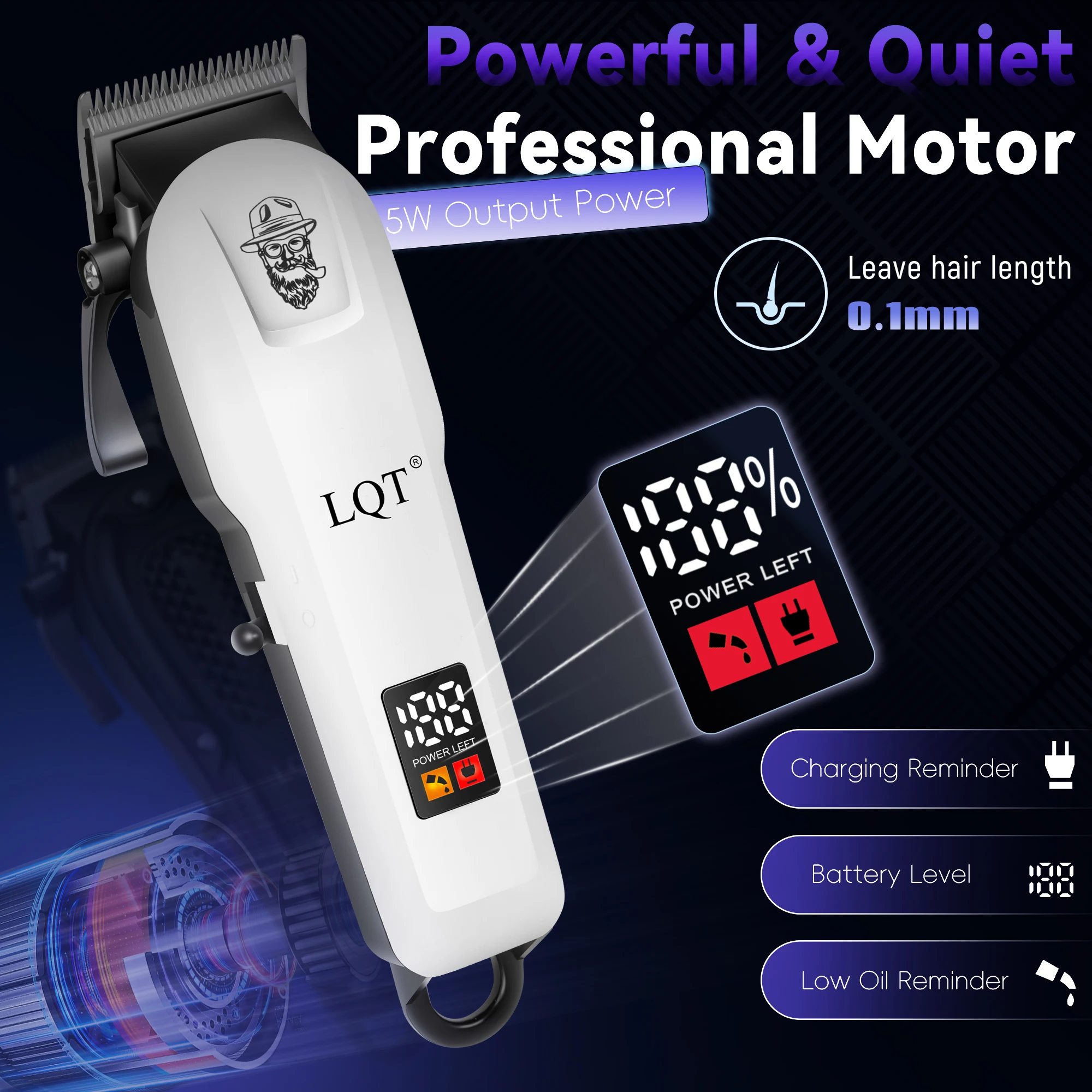 Professional Hair Clipper and Trimmer Set Men Electric Razor Shavers Beard Trimmer Rechargeable Barber Clippers Haircut Kit