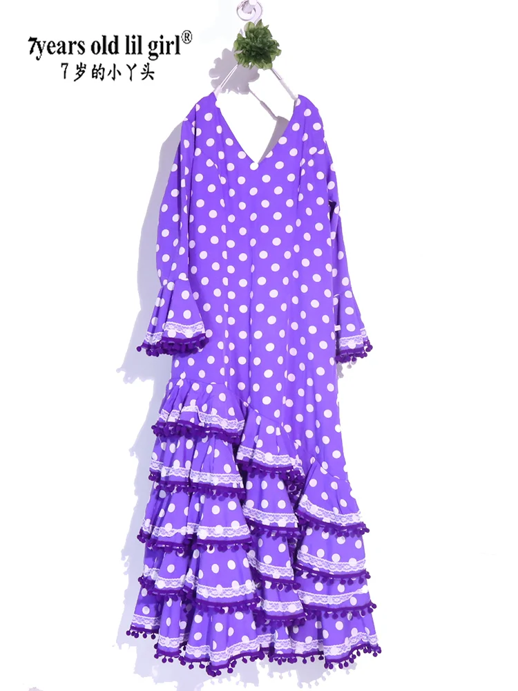 Vestido de dança flamenca feminino, saia espanhola, roupa DTT04