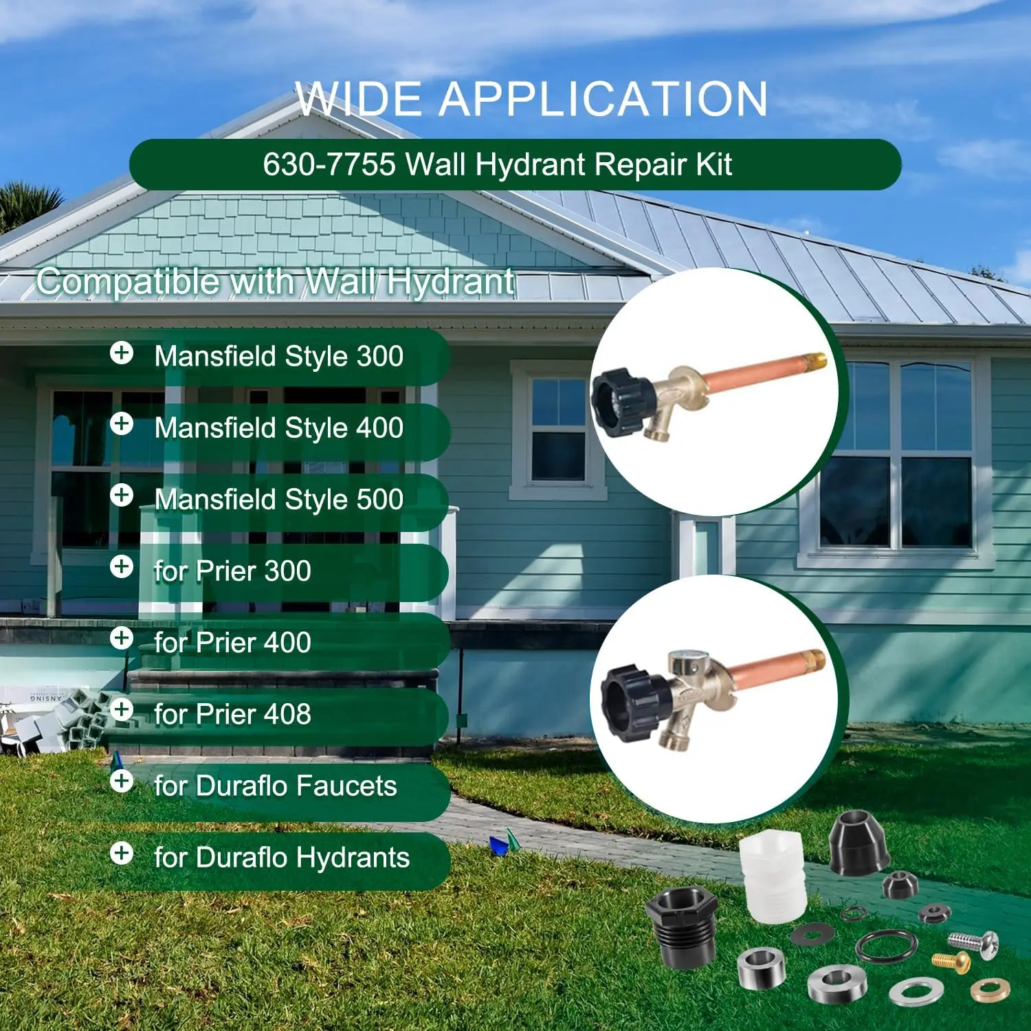 TML 630-7755 Wall Hydrant Repair Kit Compatible With Mansfield Style 300, 400, 500 Series & for Prier 300, 400, and 408 Hydrants