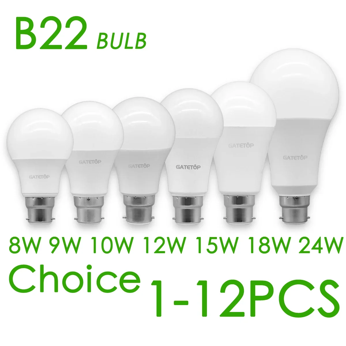 

1-12PCS B22 AC220-240V AC100V-240V Choice LED Bulb Lamps No Flicker Light Bulb 3000k-6000k Lampada LEDS Bombilla LivingRoom Home