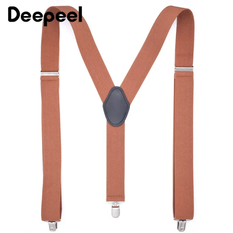 1Pc Deepeel 3.5X120cm Fashion Men's 3 Clips Metal Buckle Braces Adult Adjustable Lengthening Elastic Suit Pants Jeans Suspenders