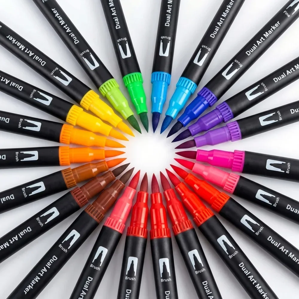 dual brush marker dual tip artist markers