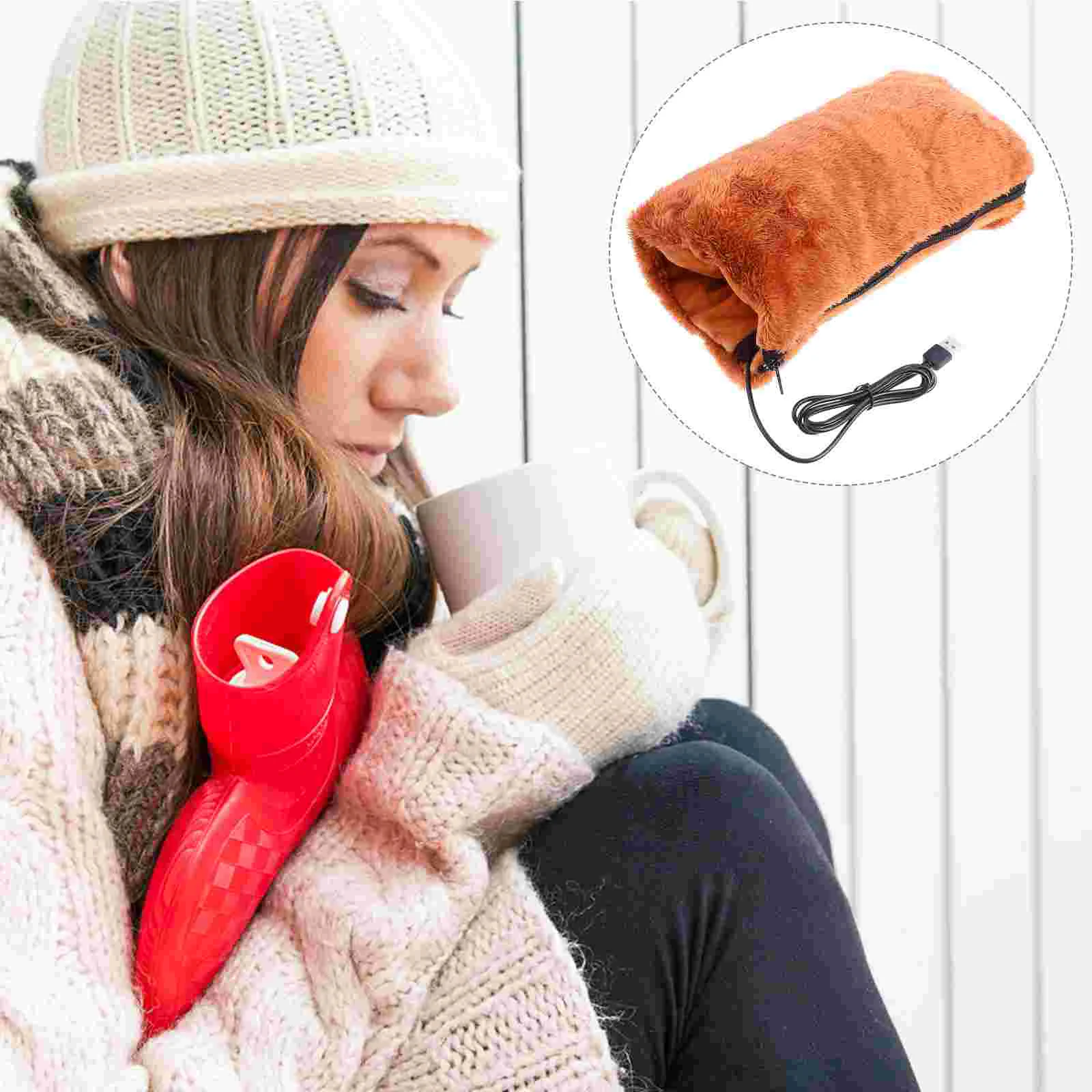 USB Hand Warmer Flannel Heating Warming Treasure Charging Moisturizing Gloves Portable Miss for Men