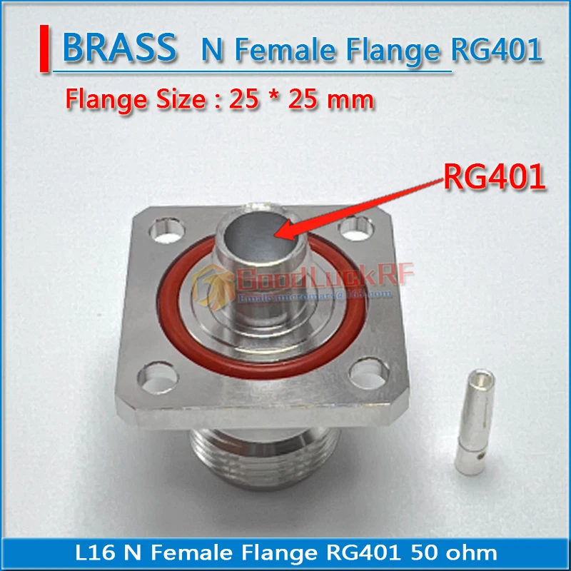 L16 N Female 4 hole Flange With Waterproof O-ring for 50-5 half steel half flexible RG401 Cable N-KFB5 copper Brass 50 ohm