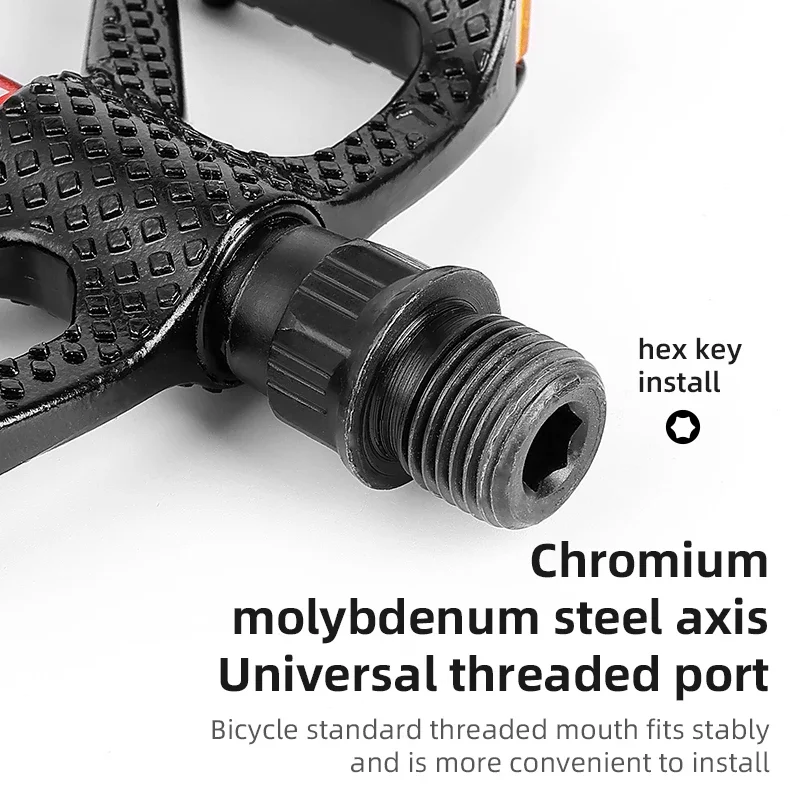 Pedal Sepeda Paduan Aluminium Anti Selip Pedal Sepeda Satu Bagian Pedal Sepeda Gunung MTB Ringan dan Kokoh