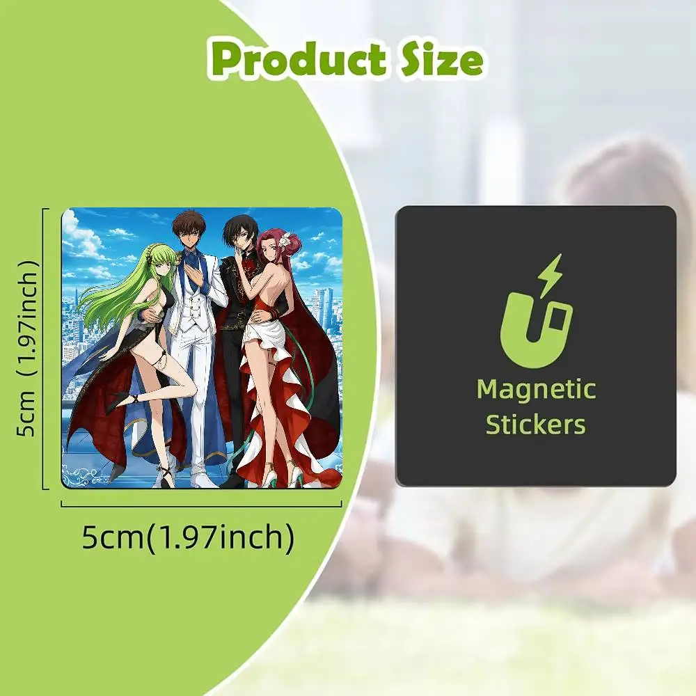 FOR Code Geass Lelouch Acrylic Refrigerator Magnets Square Sticker Kitchen Office Decor Creative Birthday Craft Gift