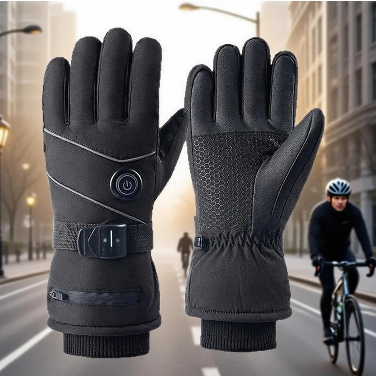 

Rechargeable Heated Gloves 3 Modes Adjustable Full Finger Heated Winter Hand Warmer Touchscreen Mitten Hand Warmer For Travel