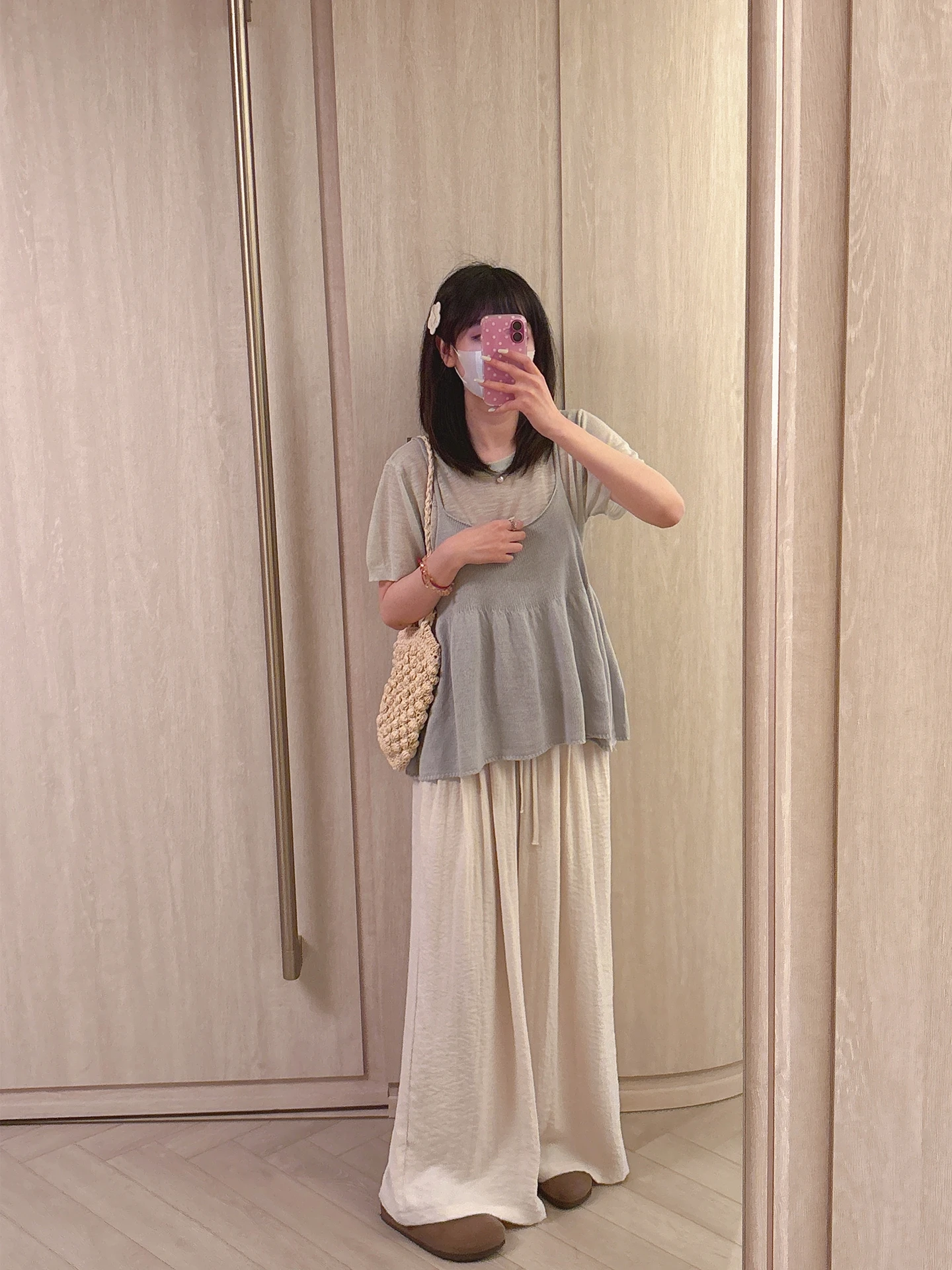 

Мягкий тонкий вязаный жилет-топ для женщин, весенний свободный топ-рубашка с коротким рукавом, комплект из двух предметов для многослойного ношения, удобный, дышащий, из ледяного шелка