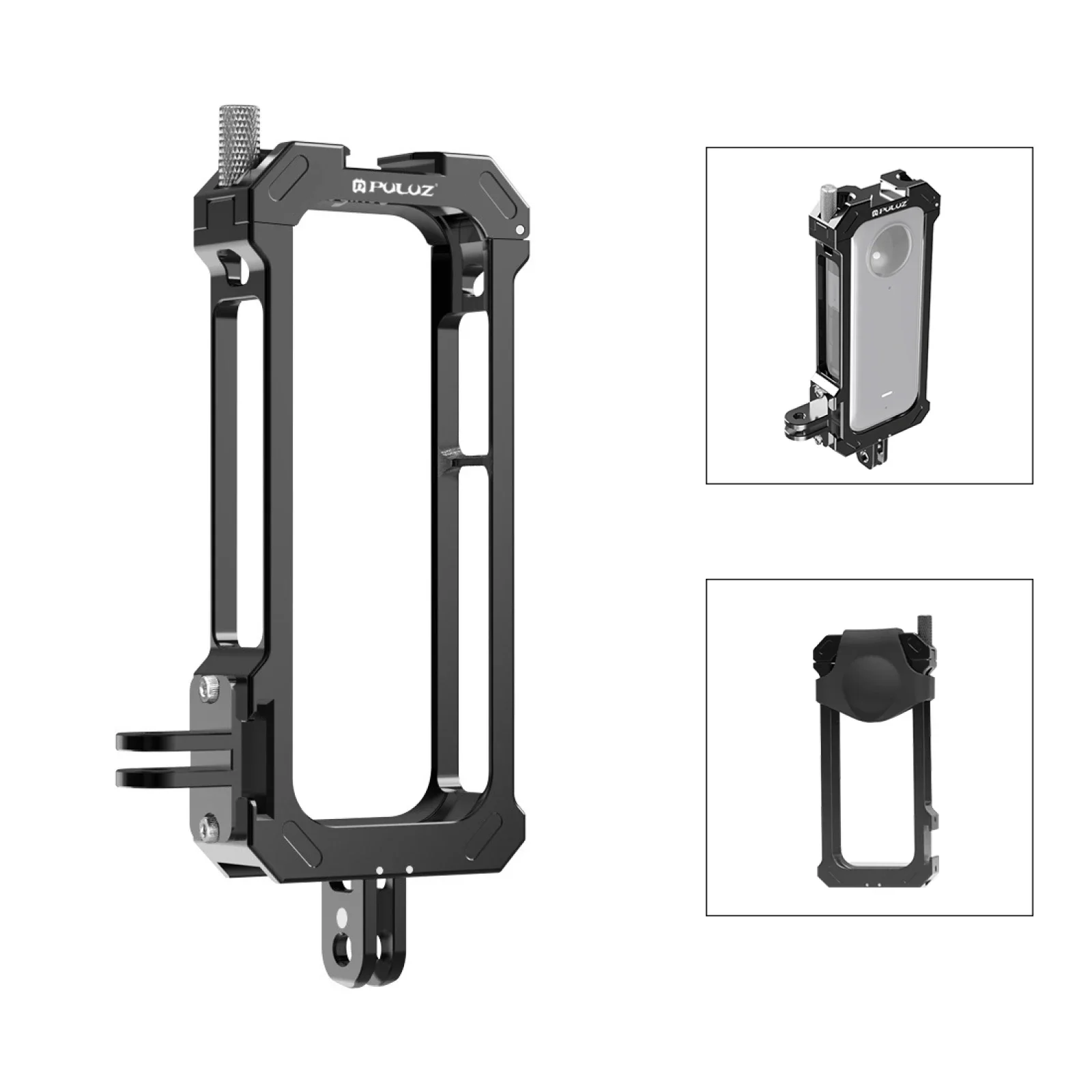 PULUZ For Insta360 X3 Metal Protective Cage Rig Housing Frame with Expand Cold Shoe Base & Tripod Adapter for Insta360 X3 Cover