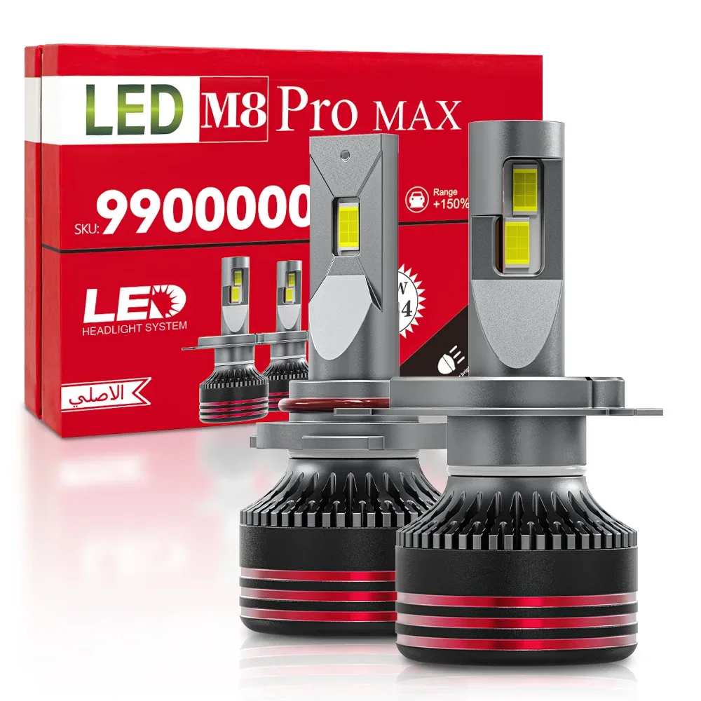 M8 PRO H1 H4 H7 Led Canbus Ready Lamp H8 H9 H11 H16 9012 HIR2 Лампы для фар 130 Вт HB3 9005 HB4 9006 6000K Чистый белый Автомобильные фары