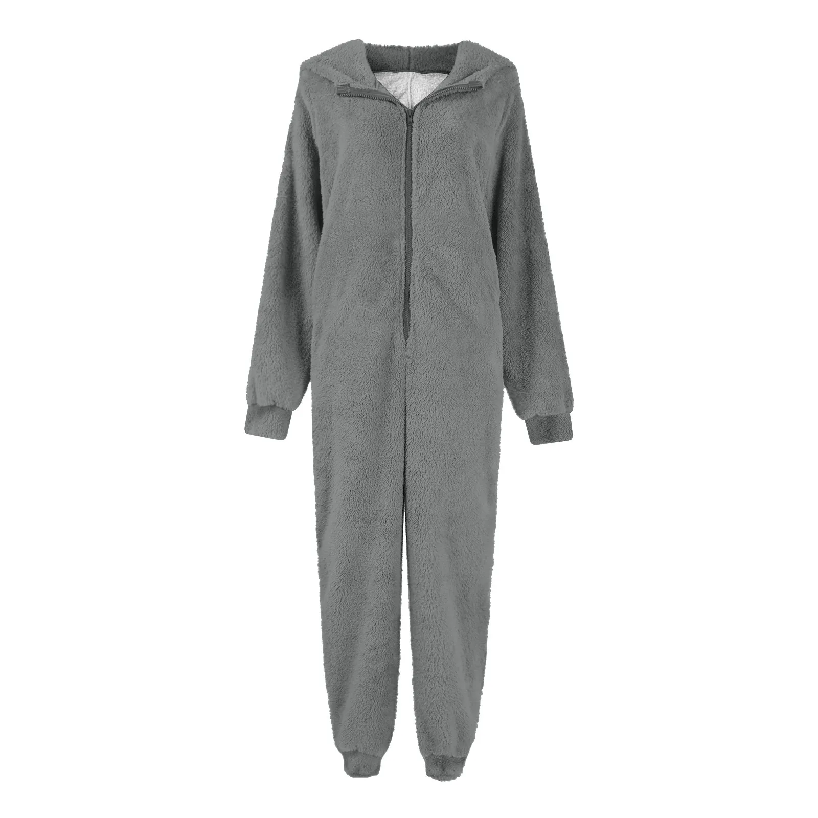 Thickened double-faced fleece Hooded Jumpsuit warm pajamas Rompers for Men Fall Winter Long Sleeve Sleepwear Casual Homewear