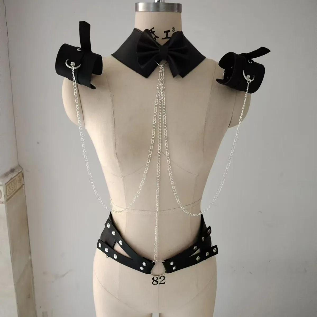 Sexy Black Hollow Lingerie Body Cage Harness Bra Women Fetish Open Chest Bondage Body Chain Elastic Body Harness