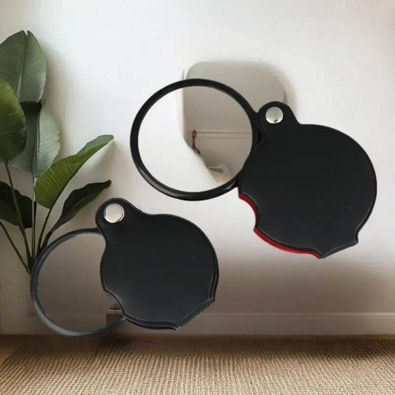 Lupa de joias portátil compacta com mini ampliação de 8X, usada em estojo de couro dobrável, disponível em opções de 50/60/70MM