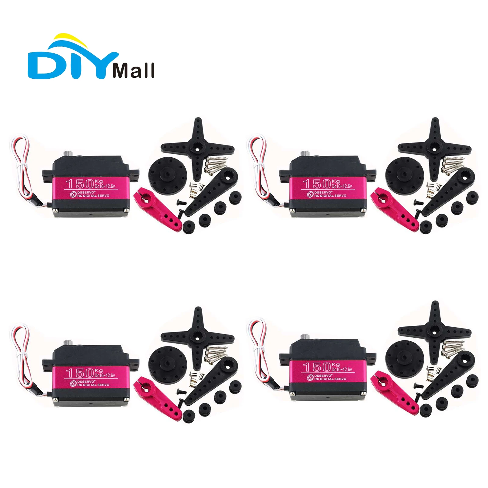DIYmall DS51150 12V 150KG Digital Servo Metal Gear IP66 Waterproof with 18T Arm for RC Car/Robot