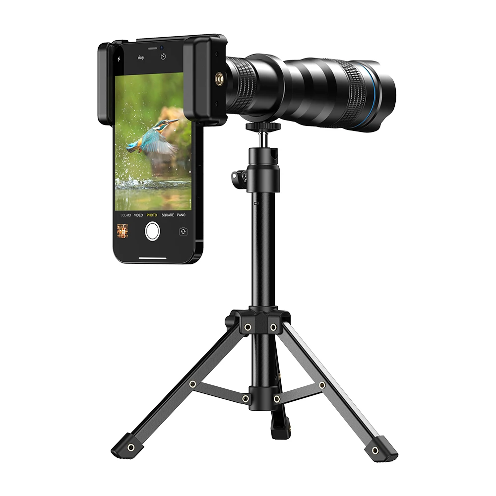 APEXEL 36X Telephoto Lens for iPhone, Samsung Galaxy, and More with Tripod, for Distant Wildlife, Buildings & Landscapes, Manual Focus & for Concerts, Camping & Exploration