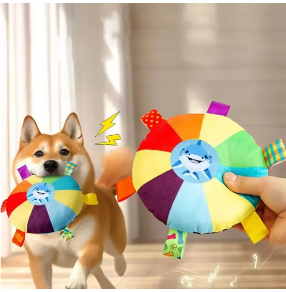 

Hot dog sounding plush toy bell cartoon toy puppy small dog Teddy teeth grinding toy wear-resistant bite-resistant pet toy