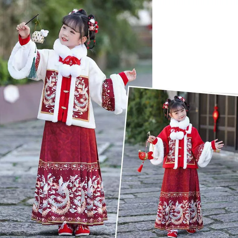 New retro imitation Ming Dynasty Chinese Hanfu horse face skirt set