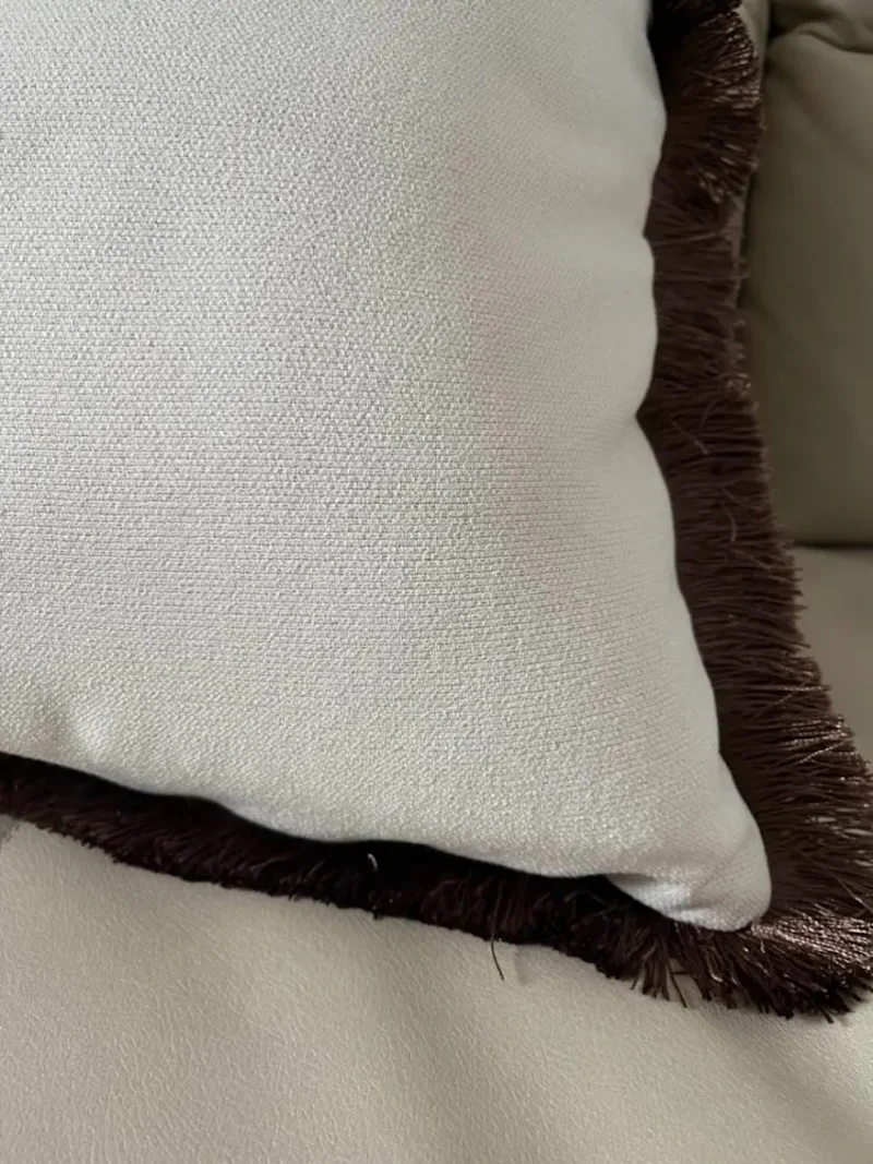 Ivory Pillow Tassel Cushion Case Modern Luxury 48x48 Decorative Pillow Cover For Sofa Chair Home Decorations