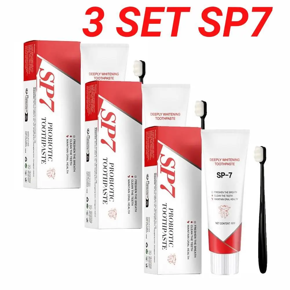 3set Probiotic Toothpaste SP-7 Whitening Tooth Remove Plaque Stains Teeth Whitener Oral Hygiene Clean Fresh Breath Denta 120g