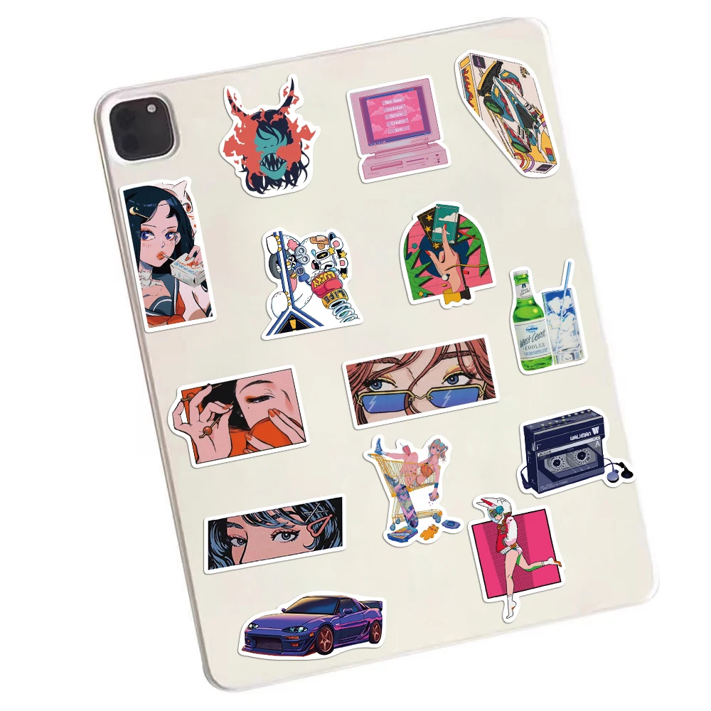 50Pcs Cute Fashion City Pop Girl Decorative Stickers Art Craft Scrapbooking Diary Stationery Album Journal Planner Kids Gifts
