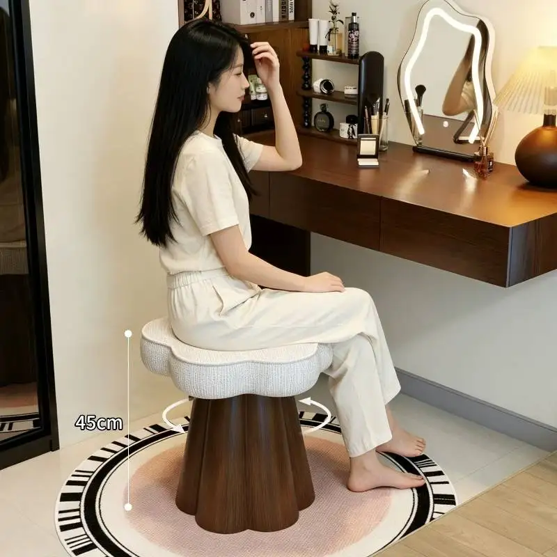 Upgrade Brown Makeup Vanity Chair Nordic Soft Designer Luxury Makeup Vanity Chair Round Narrow Sillas De Tocador Furniture Home