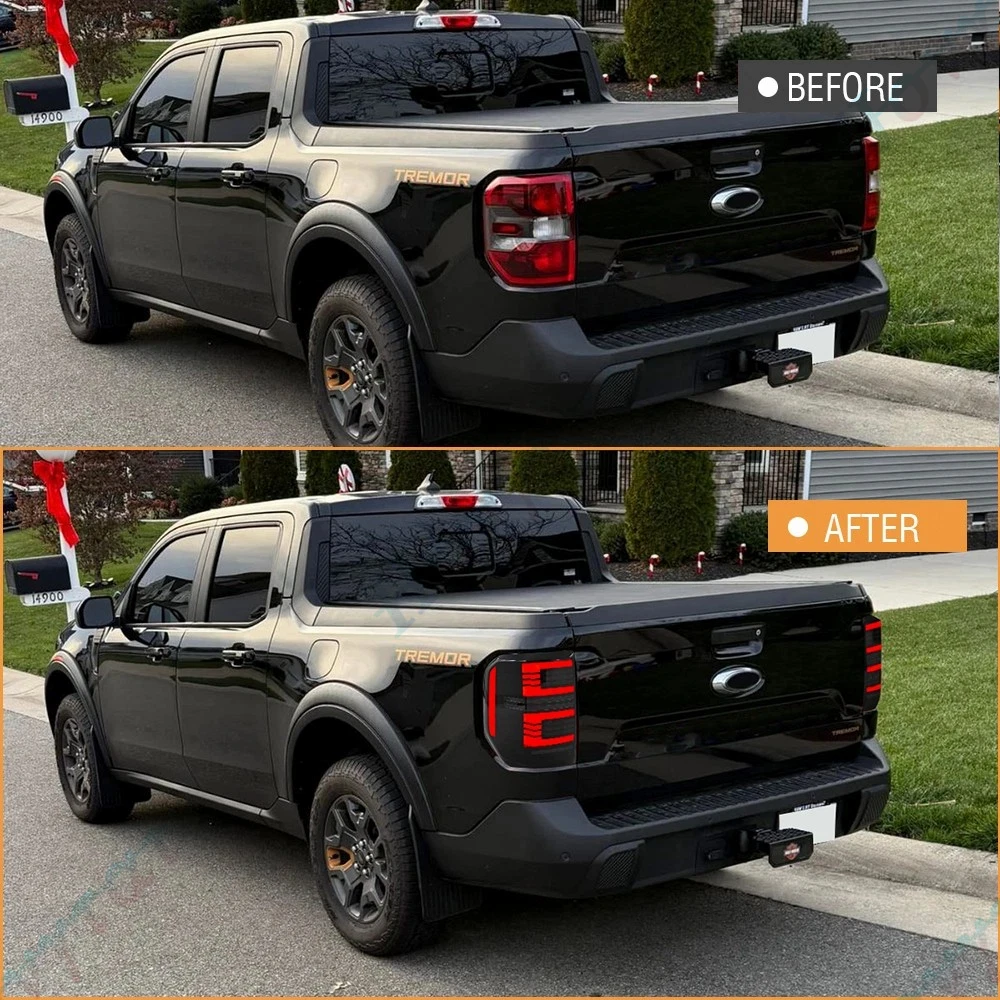 Pair LED Taillights For 2022 2023 2024 2025 Ford Maverick XL XLT Pickup Taillamp Rear Lamp Brake Turn Signal Reversing Light