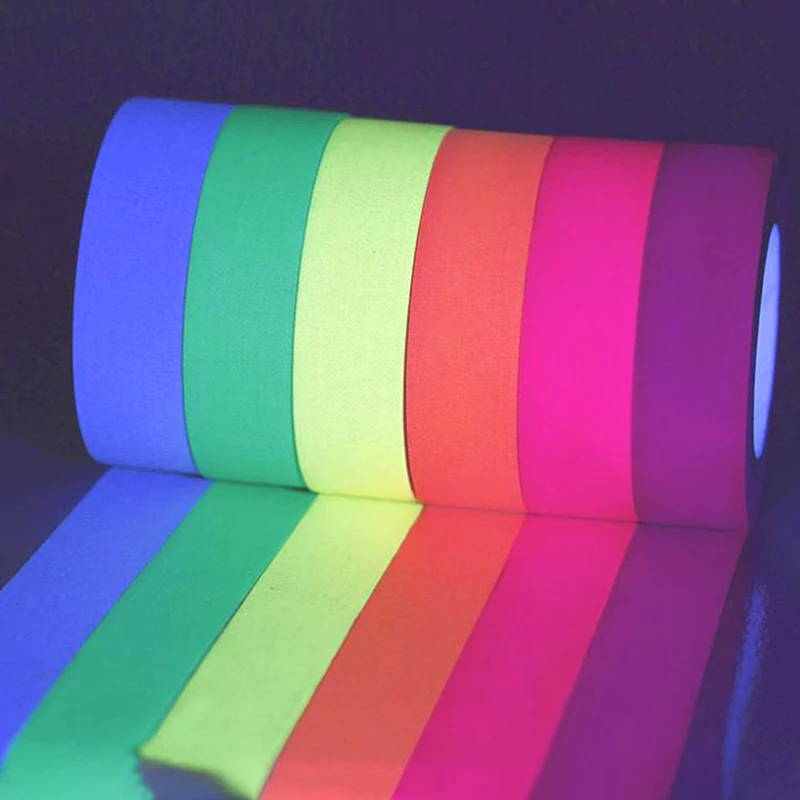 1PCS UV Reactive Tape Blacklight Fluorescent Tape Glow In The Dark Neon Gaffer