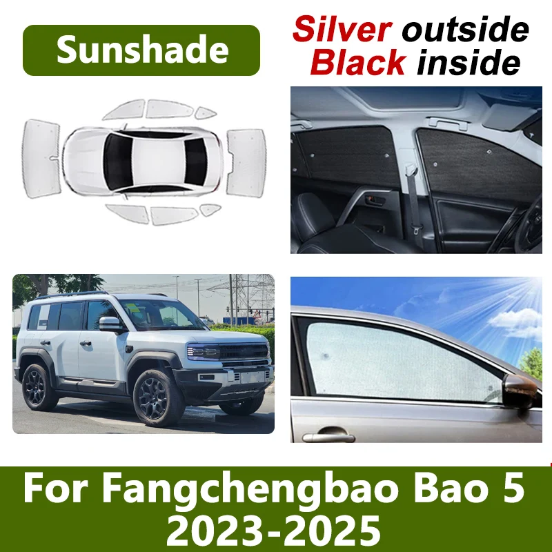 

Car Sun Shade For BYD Fang Cheng Bao Leopard 5 Denza B5 2023 2024 2025 Full Coverage Reflector Shade Visor UV Blocking Sunshade