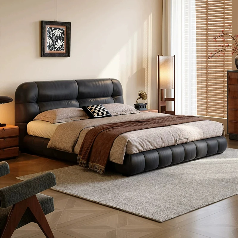 Luxury Single Bed Modern Headboards Sleeping Leather Full European Double Bed Bedroom Design Letto Matrimoniale Home Furniture