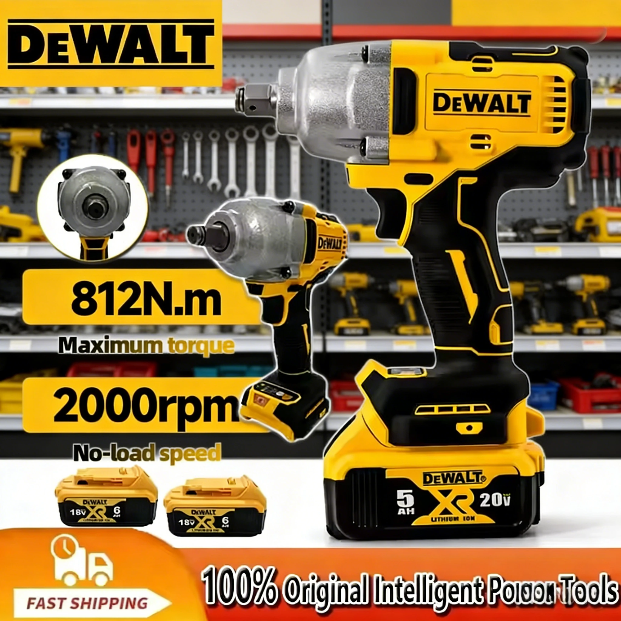

DeWalt Brushless DCF892 Electric Wrench 1/2Inch High Torque 3 Speed Impact Driver Auto Repair Power Tools