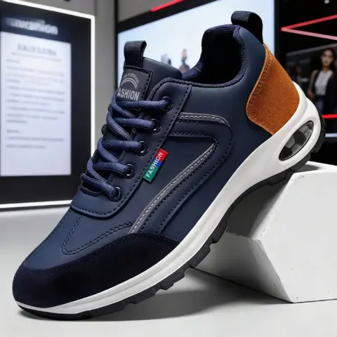 รองเท้าผ้าใบแฟชั่นสำหรับผู้ชายรองเท้ากันลื่นรองเท้าหนังกลับรายละเอียดรองเท้าแพลตฟอร์มแบบผูกเชือกอเนกประสงค์กลางแจ้งรองเท้ากีฬาฤดูใบไม้ผลิและฤดูใบไม้ร่วง