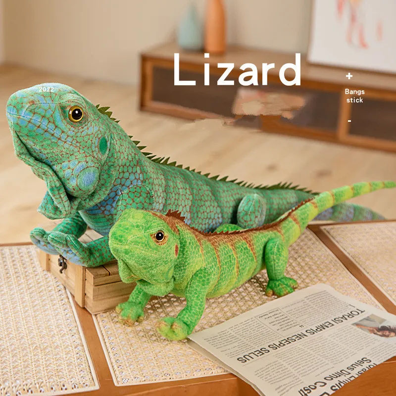 Lizard-男の子用の置物モデル,子供用のおもちゃ,現実的な緑または茶色,活気のある,かわいい動物,シミュレーション,ぬいぐるみ,子供用のぬいぐるみ,男の子への贈り物