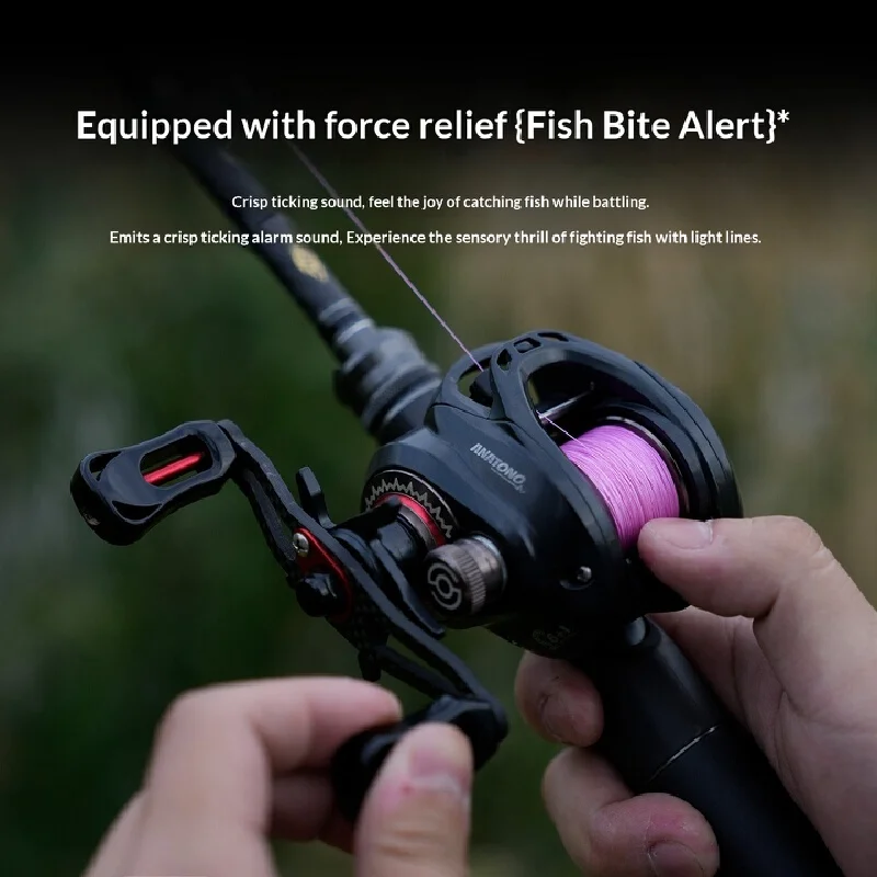 ANATONO Carbon Fiber Micro Baitcasting Reel Anti-line-tangling Design Heavy Duty Fishing Wheel for Blackfish Freshwater Lure