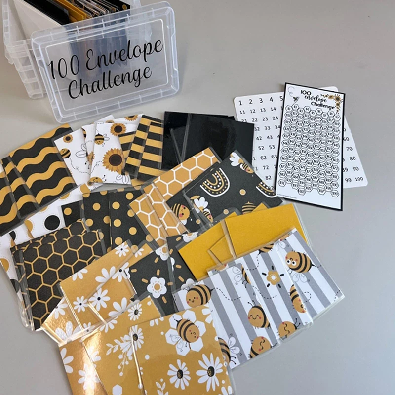 100 Envelope Challenge Box Set Easy And Fun Way To Save $10,000 Money Envelopes Money Saving Challenge Savings Challenges Budget