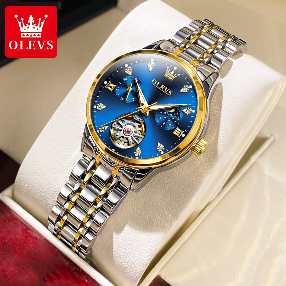 

OLEVS 6608 Fashion Watches Luxury Tourbillon Style Original Automatic Mechanical Watch for Women Waterproof Luminous Lady Clock