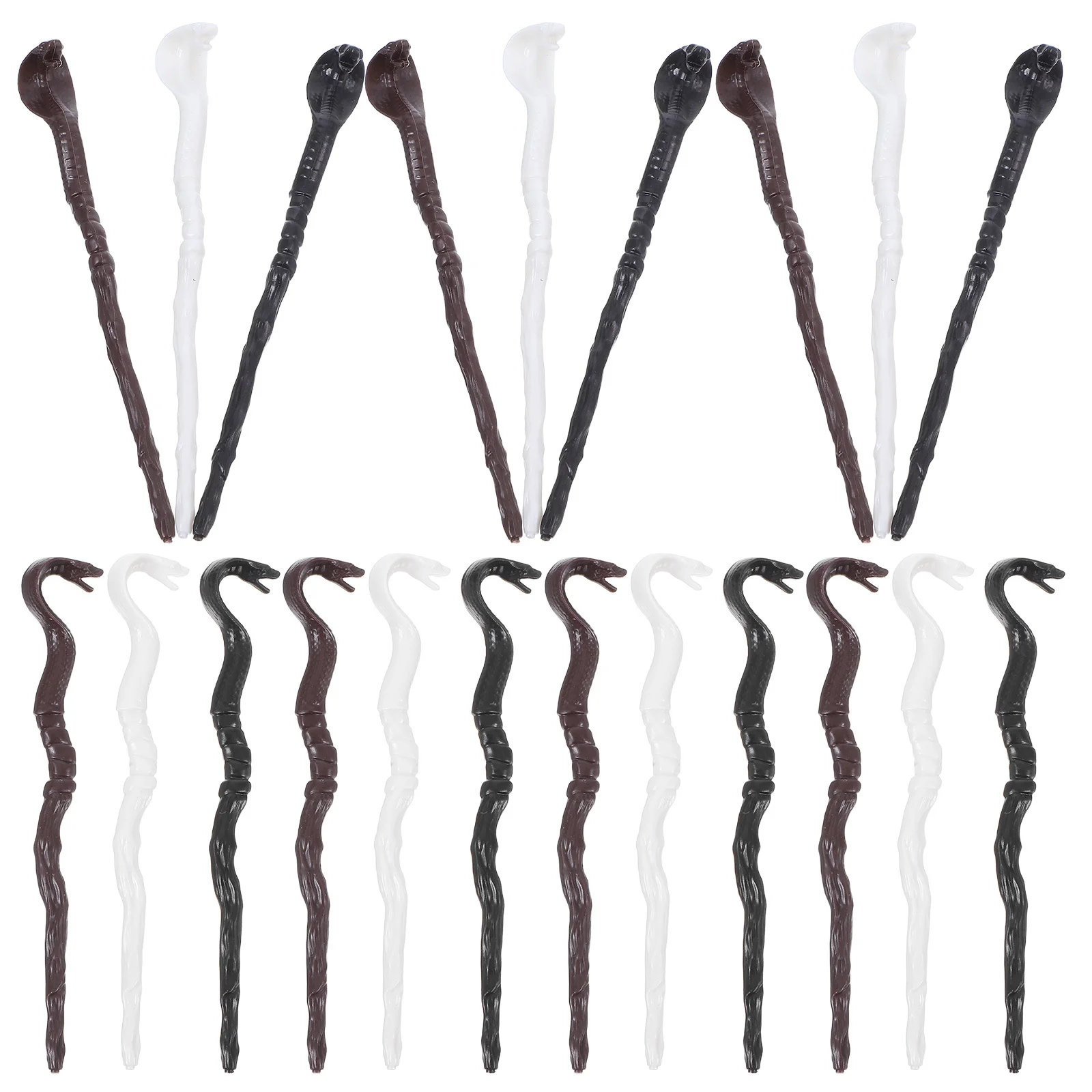 48Pcs Mini Snake Head Cane Halloween Decoration Compact Durable Plastic Props Party Cosplay Trick Accessory Kids Cane