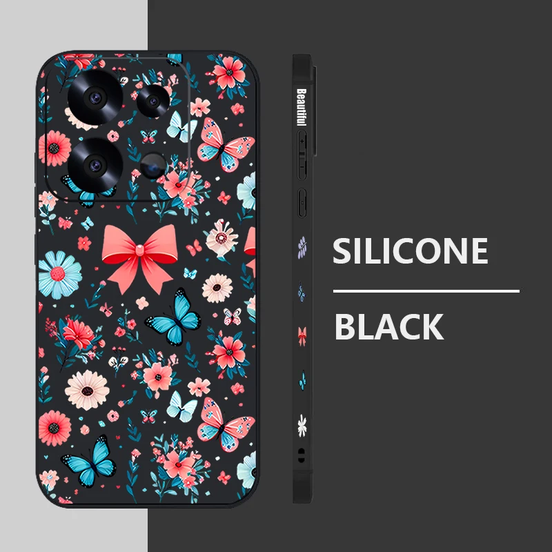 Romantische Blumenmuster Handyhülle für Xiaomi Redmi Note 14 13 Pro 5G 14 Pro Plus Note 13 14 4G stoßfeste weiche Silikonhülle
