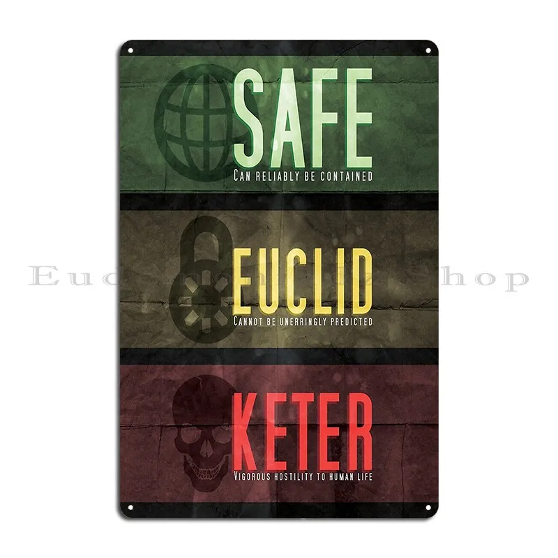 Scp Threat Levels Metal Signs Print Club Home Designing Wall Mural Tin Sign Poster