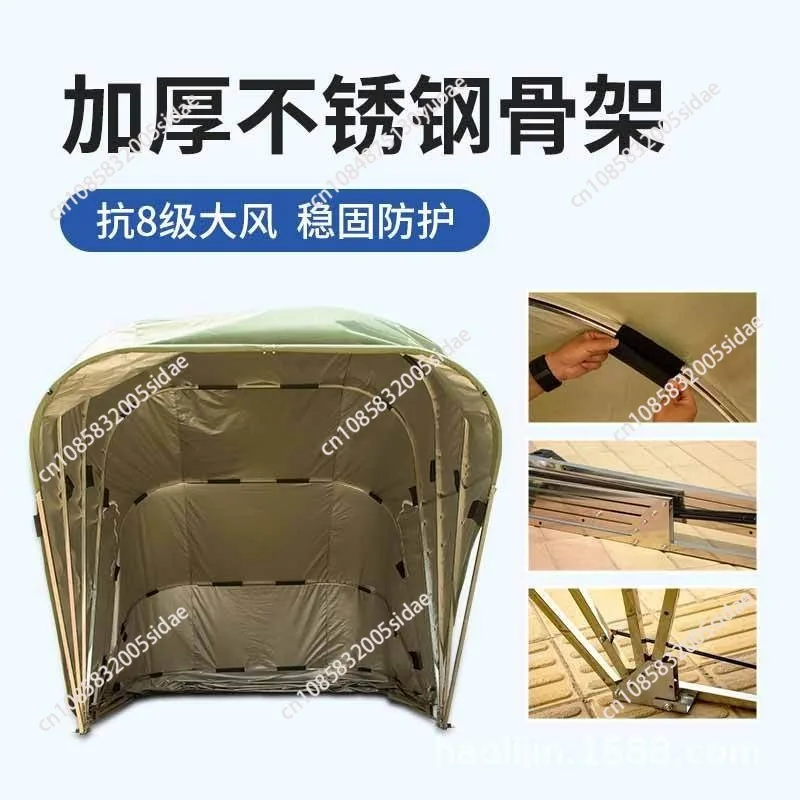 Garage Manual Folding Telescopic Home Exterior Awning Mobile Parking Shed Durable Portable Convenient Weather Resistant